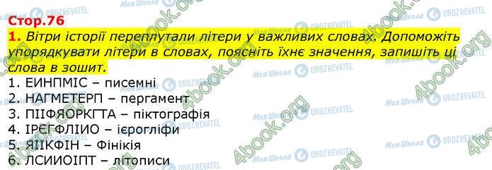 ГДЗ История Украины 5 класс страница Сторінка 76