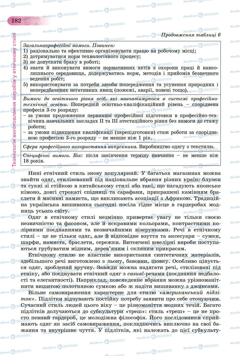 Підручники Трудове навчання 9 клас сторінка 182