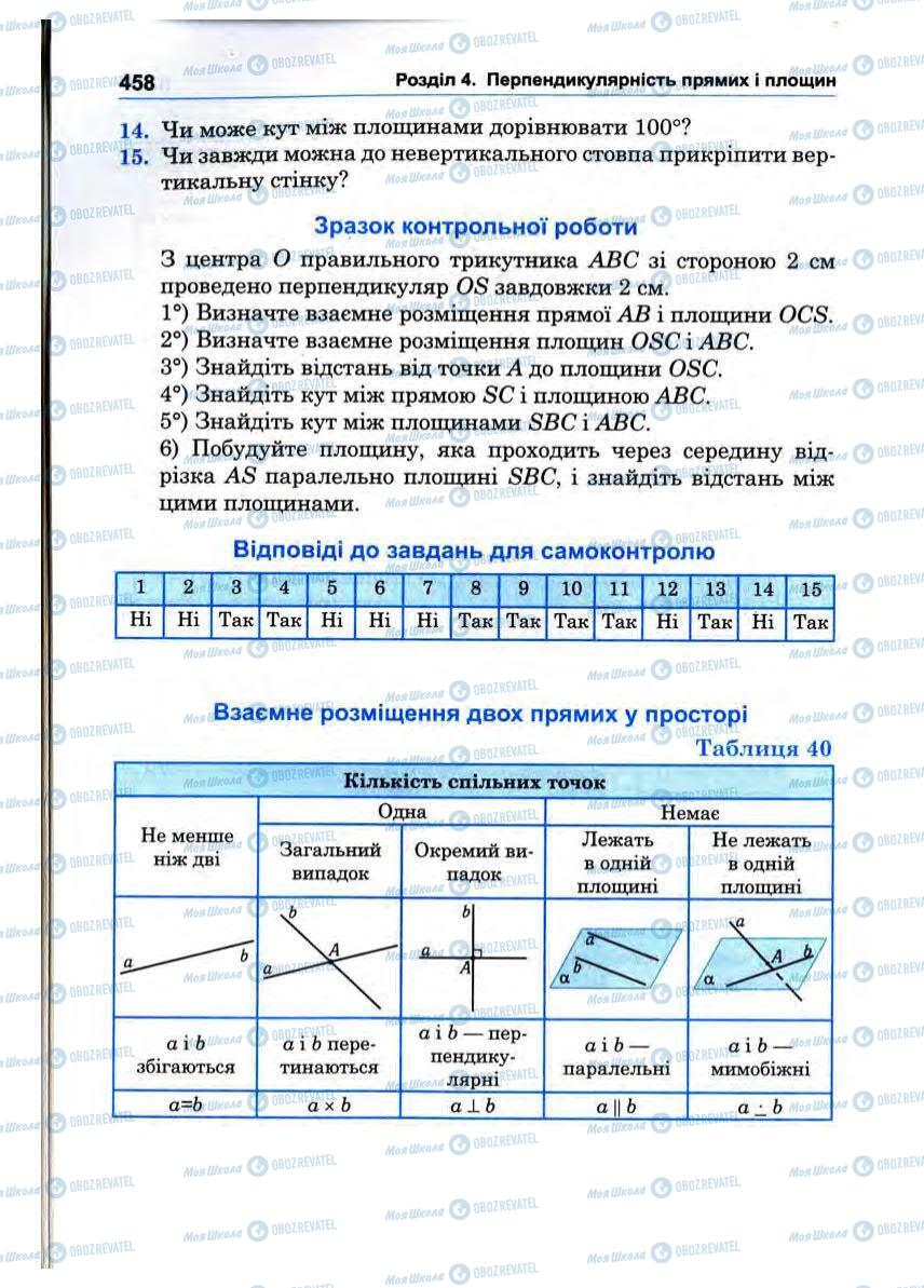 Підручники Математика 10 клас сторінка 458