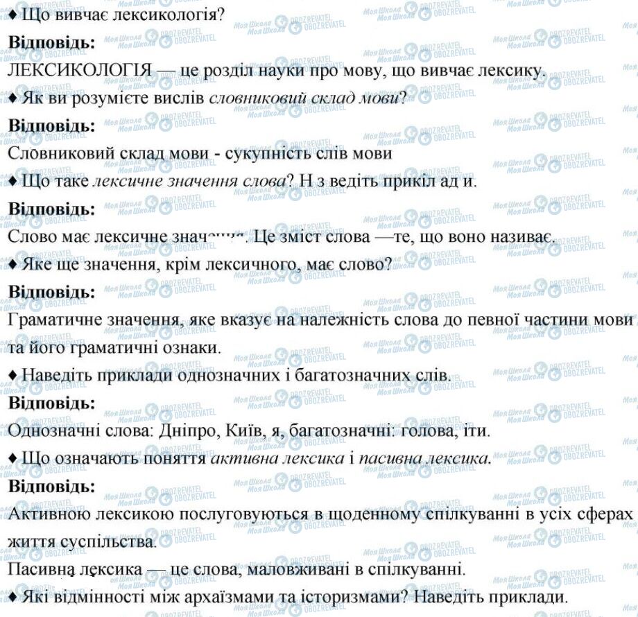 ГДЗ Укр мова 6 класс страница Запитання і завдання для самоперевірки