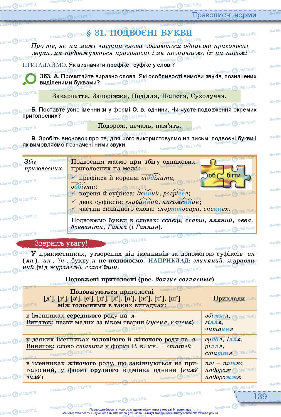 Учебники Укр мова 10 класс страница 139
