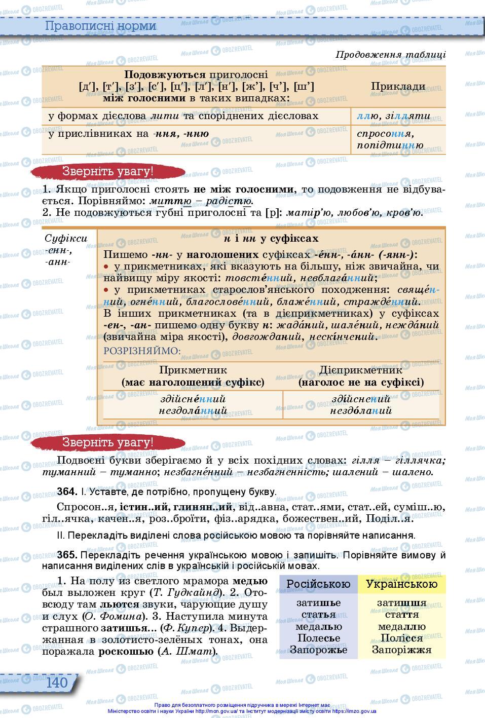 Підручники Українська мова 10 клас сторінка 140