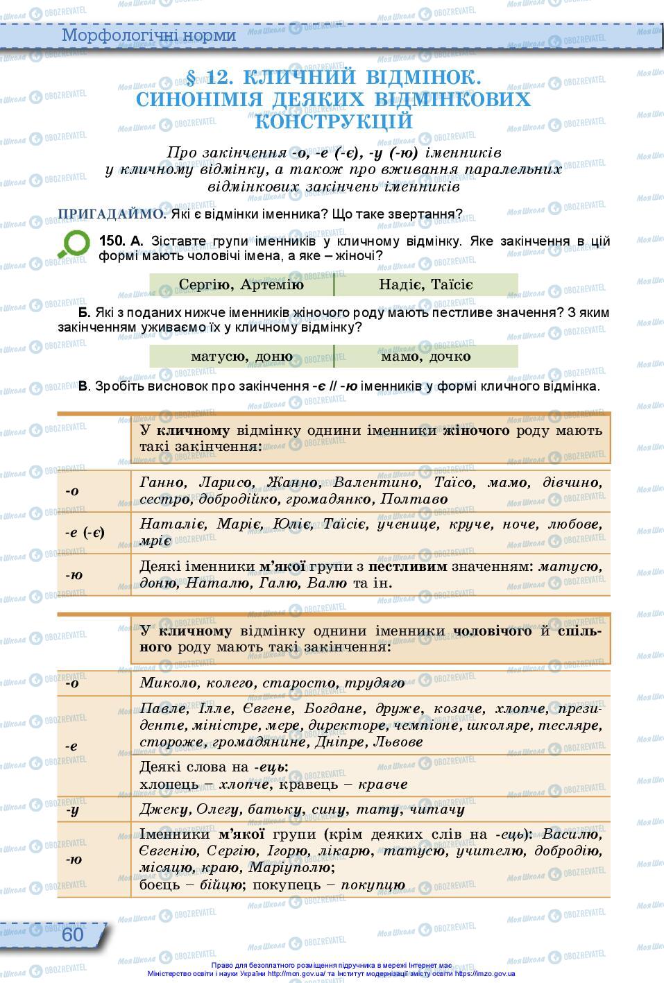 Учебники Укр мова 10 класс страница 60