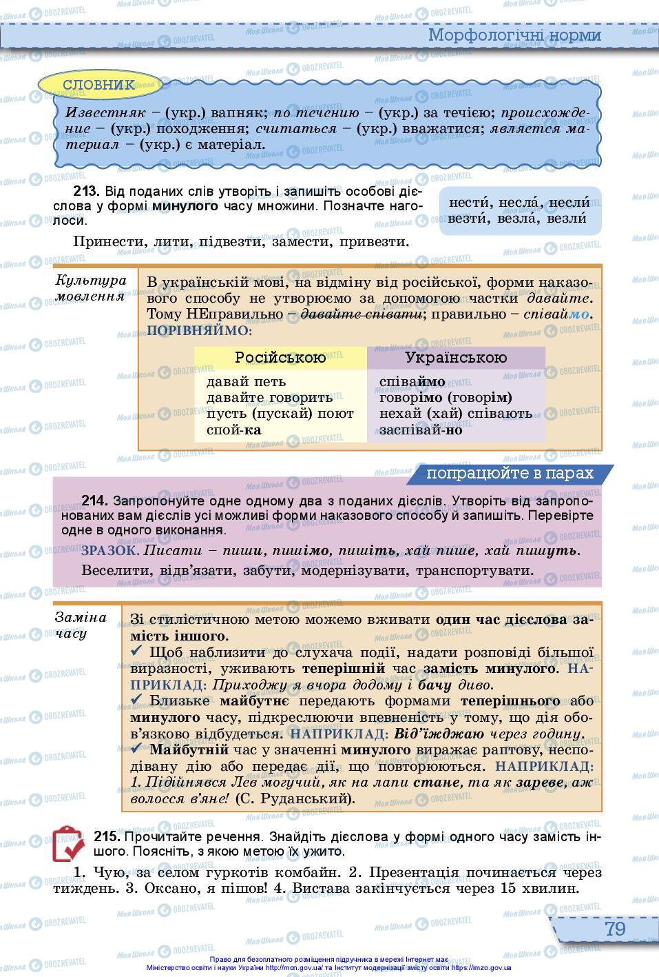 Учебники Укр мова 10 класс страница 79