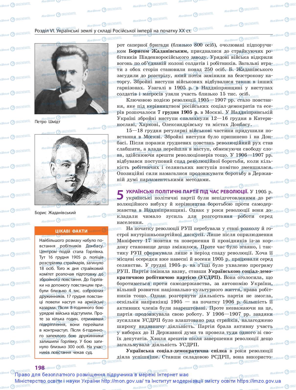 Підручники Історія України 9 клас сторінка 198
