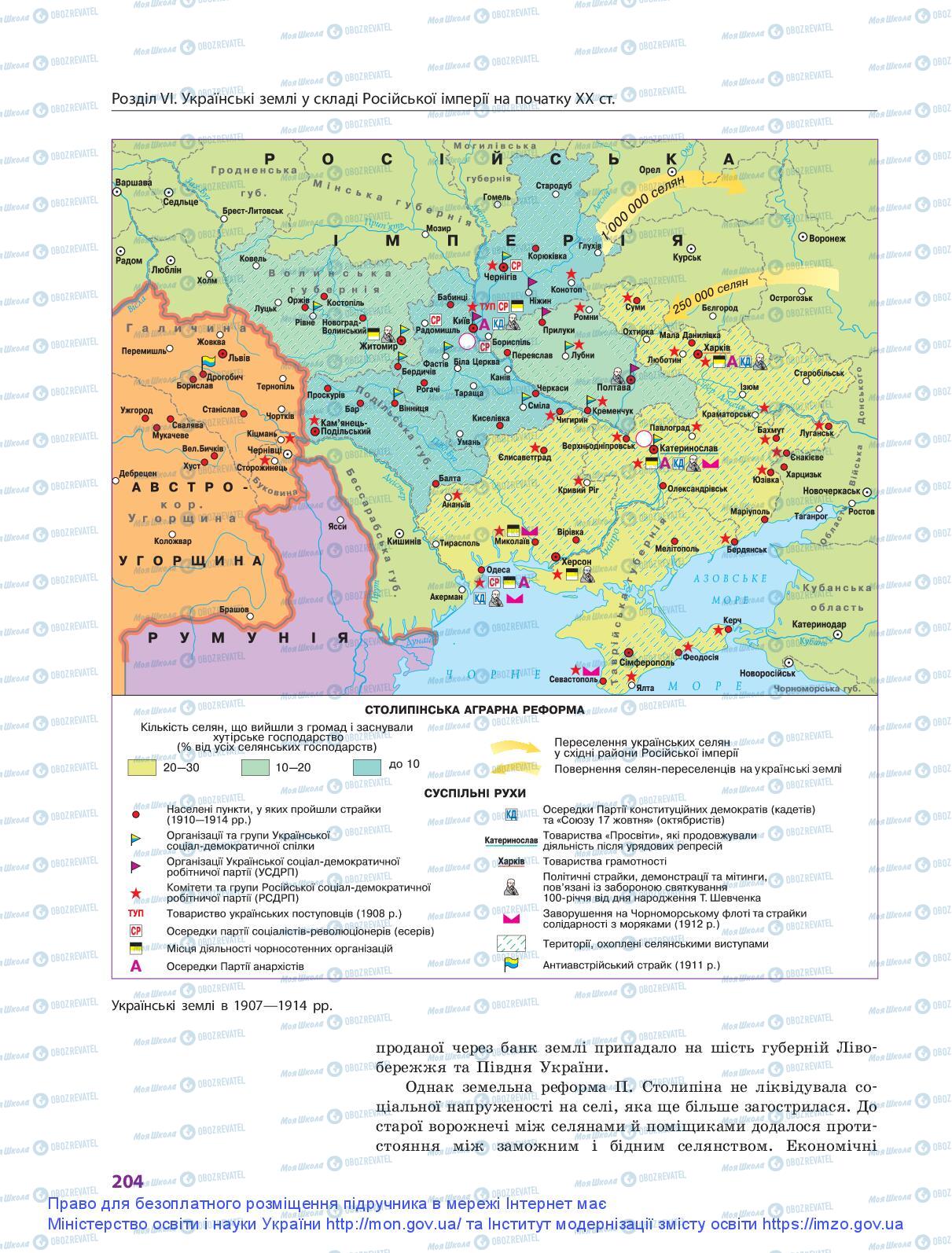 Учебники История Украины 9 класс страница 204