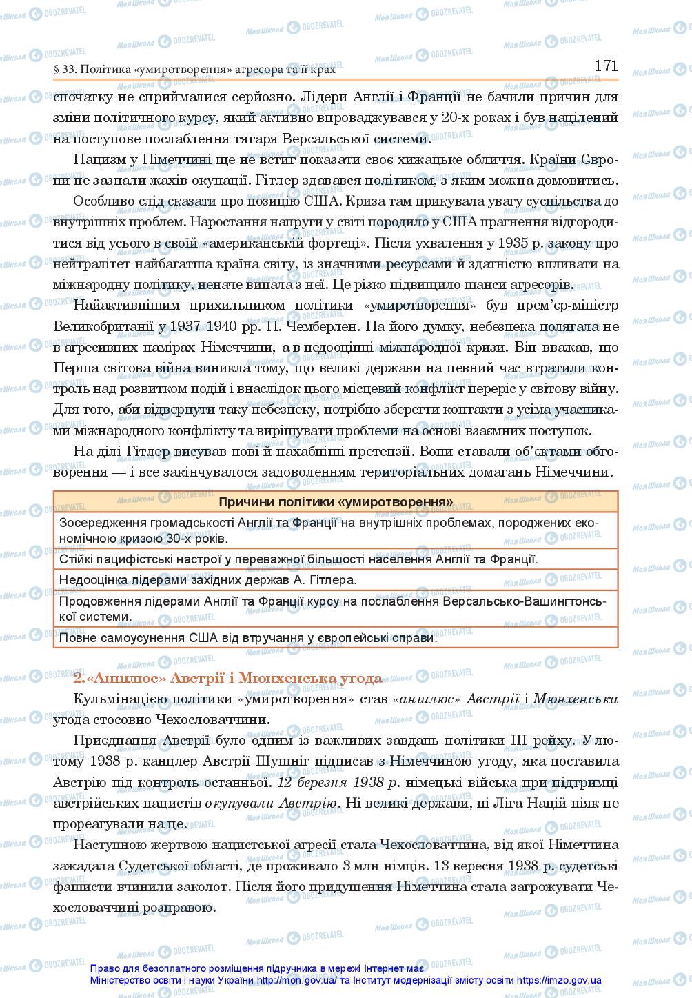 Підручники Всесвітня історія 10 клас сторінка 171