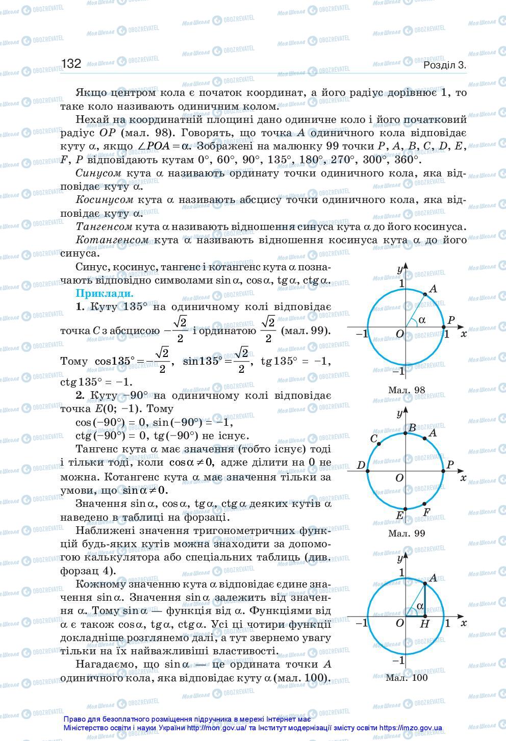 Підручники Алгебра 10 клас сторінка 132