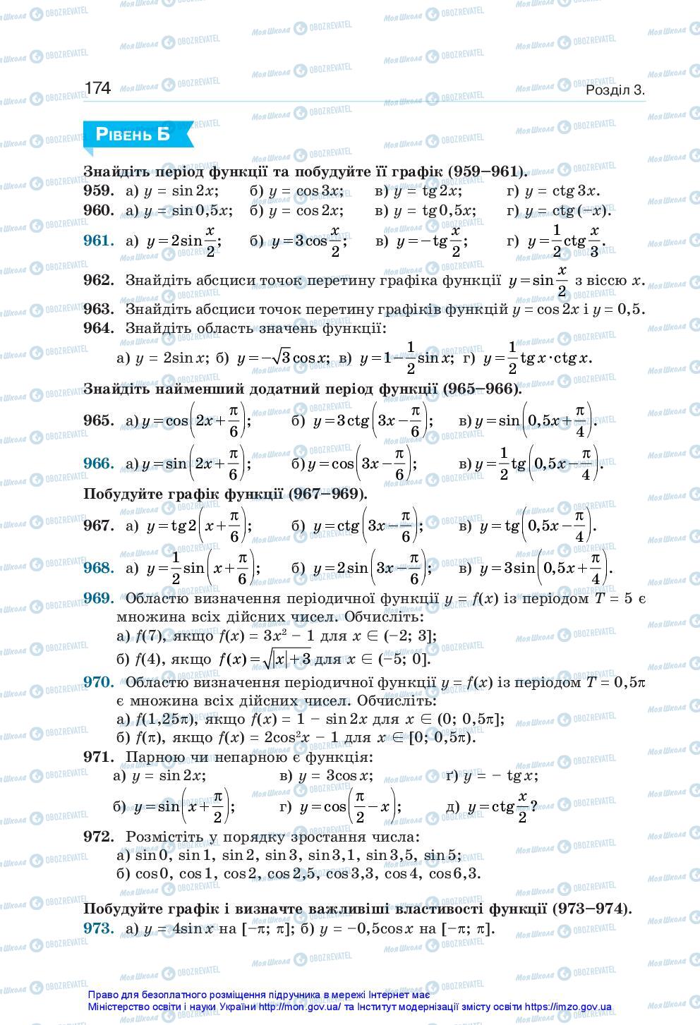 Підручники Алгебра 10 клас сторінка 174