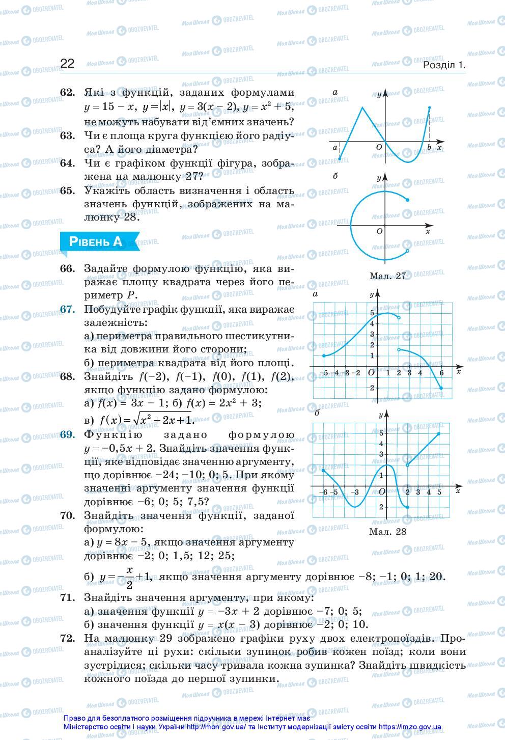 Підручники Алгебра 10 клас сторінка 22