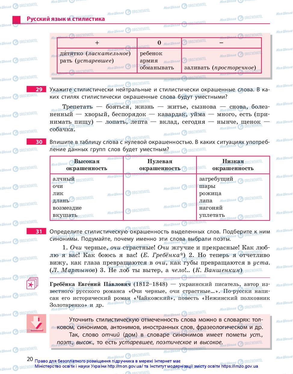 Учебники Русский язык 10 класс страница 20