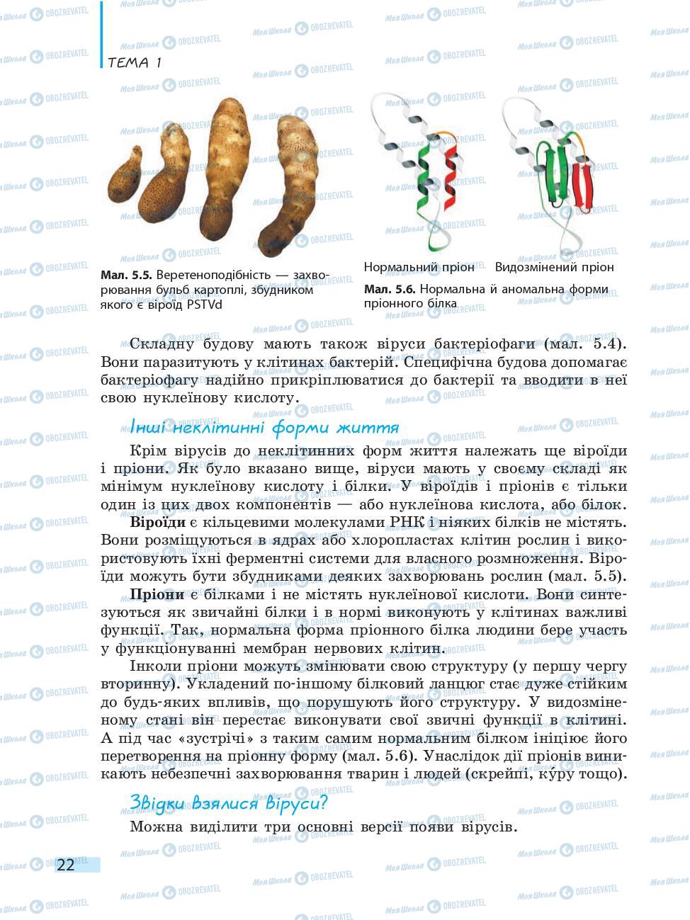 Підручники Біологія 10 клас сторінка 22