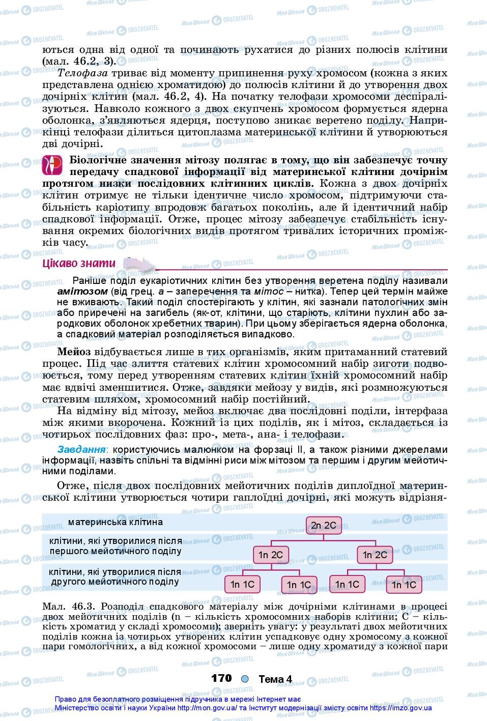 Підручники Біологія 10 клас сторінка 170