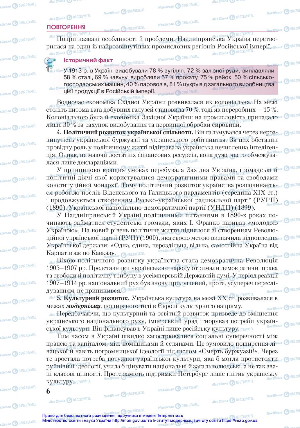 Підручники Історія України 10 клас сторінка 6
