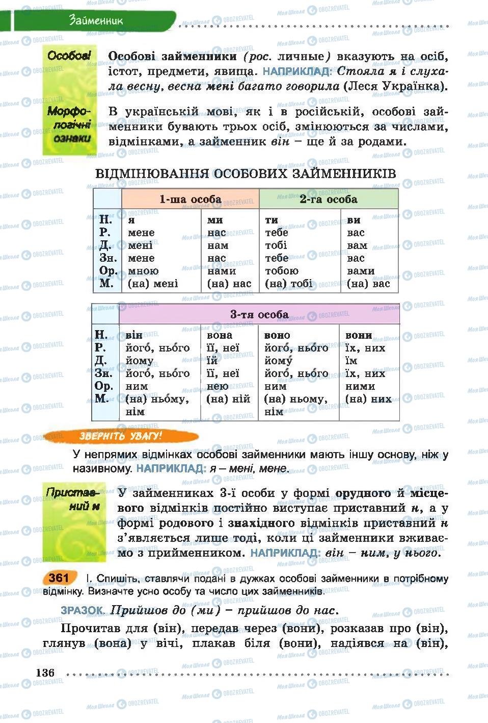 Підручники Українська мова 6 клас сторінка 136