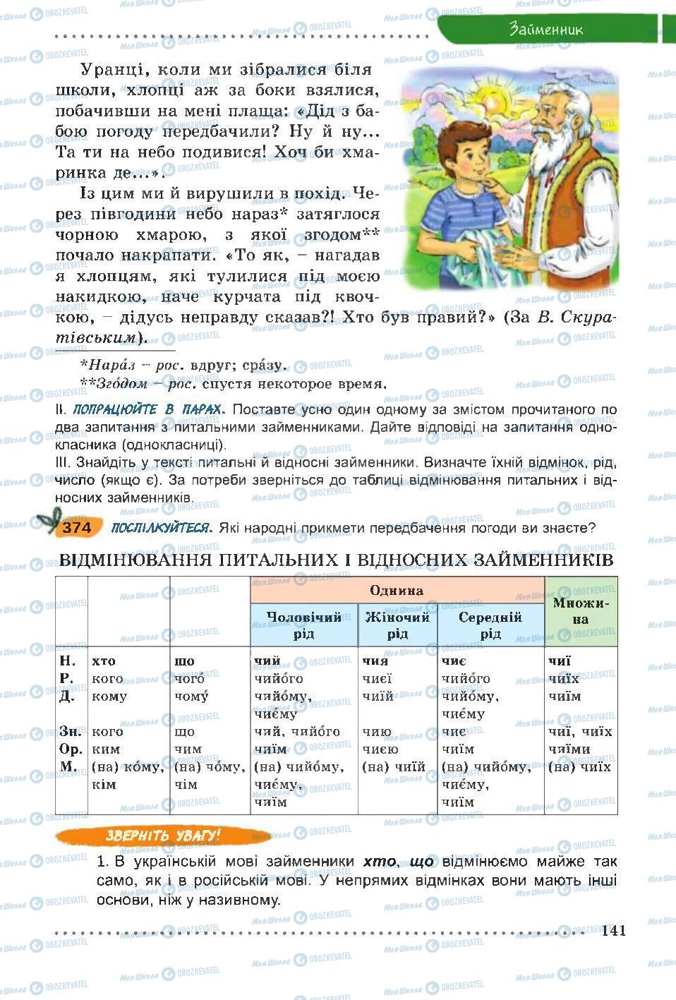 Підручники Українська мова 6 клас сторінка 141