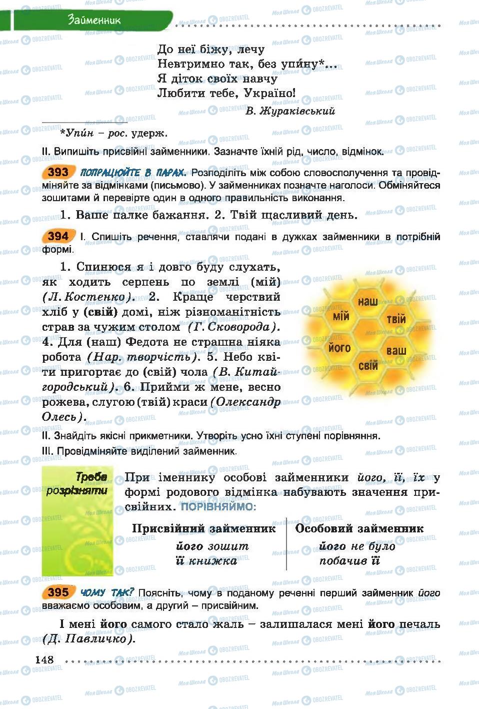 Підручники Українська мова 6 клас сторінка 148
