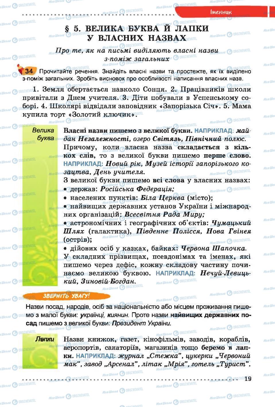 Підручники Українська мова 6 клас сторінка  19