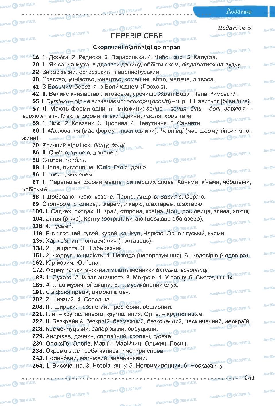 Підручники Українська мова 6 клас сторінка 251