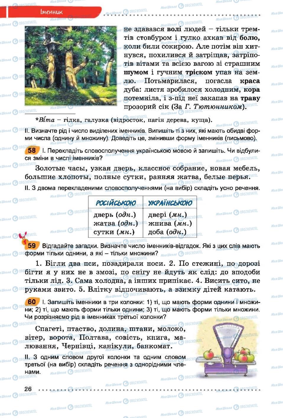 Підручники Українська мова 6 клас сторінка  26