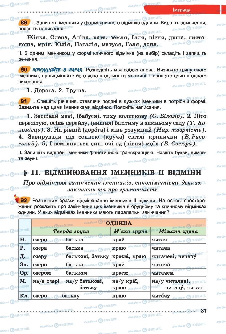 Учебники Укр мова 6 класс страница  37