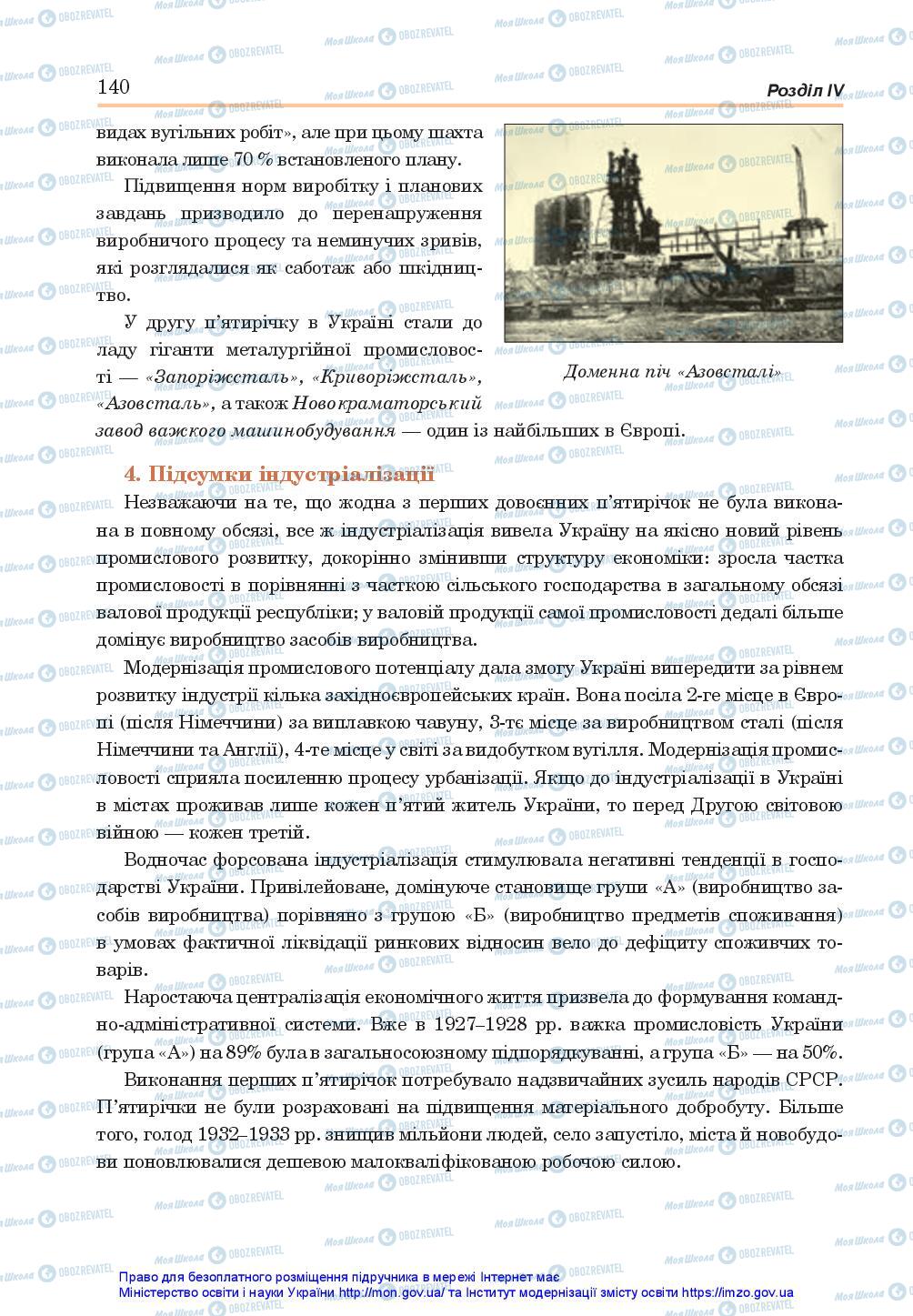 Підручники Історія України 10 клас сторінка 140