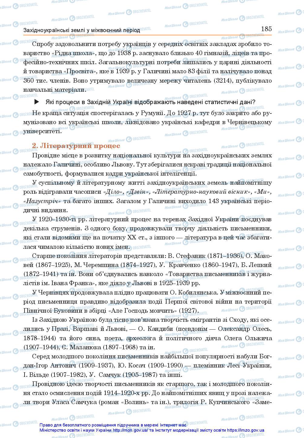 Учебники История Украины 10 класс страница 185