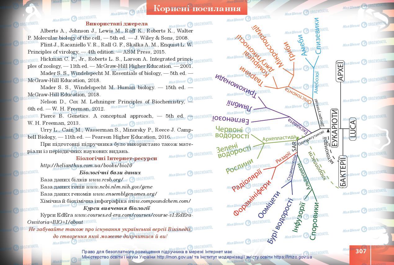 Підручники Біологія 10 клас сторінка 307