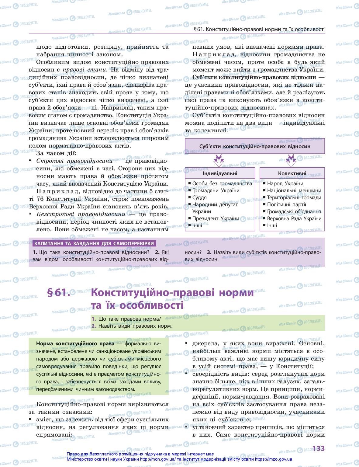 Підручники Правознавство 10 клас сторінка 133