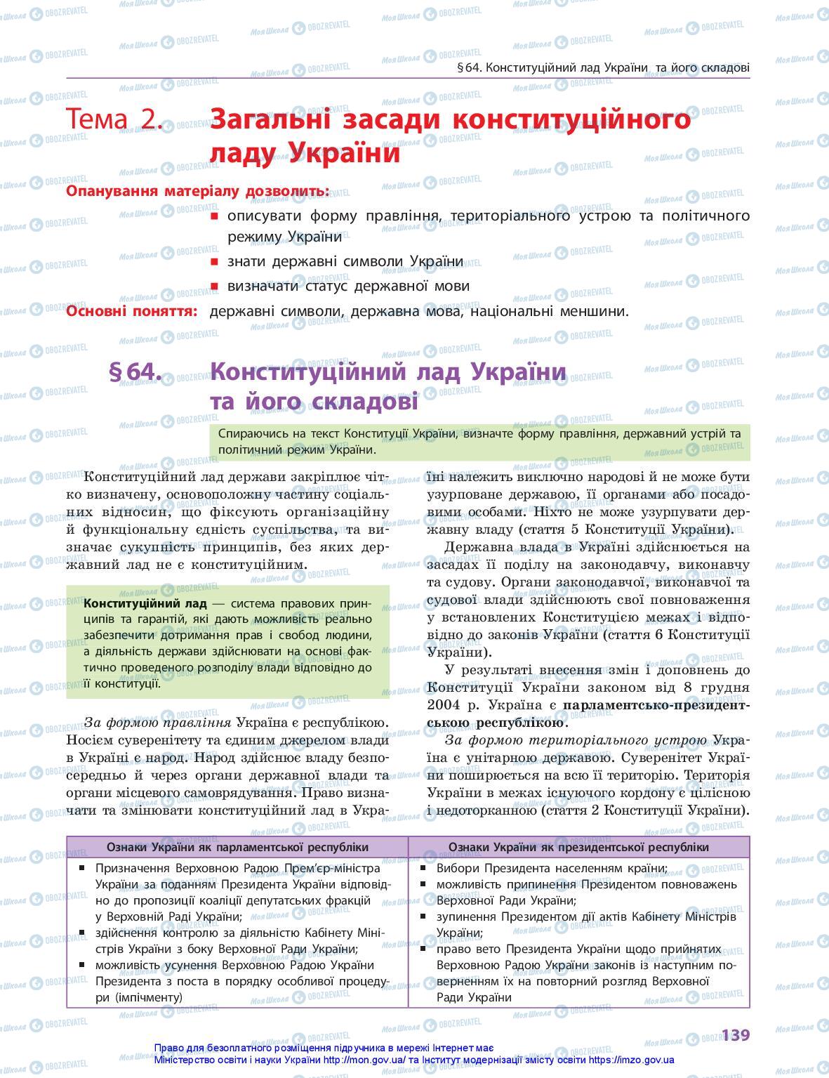 Підручники Правознавство 10 клас сторінка 139