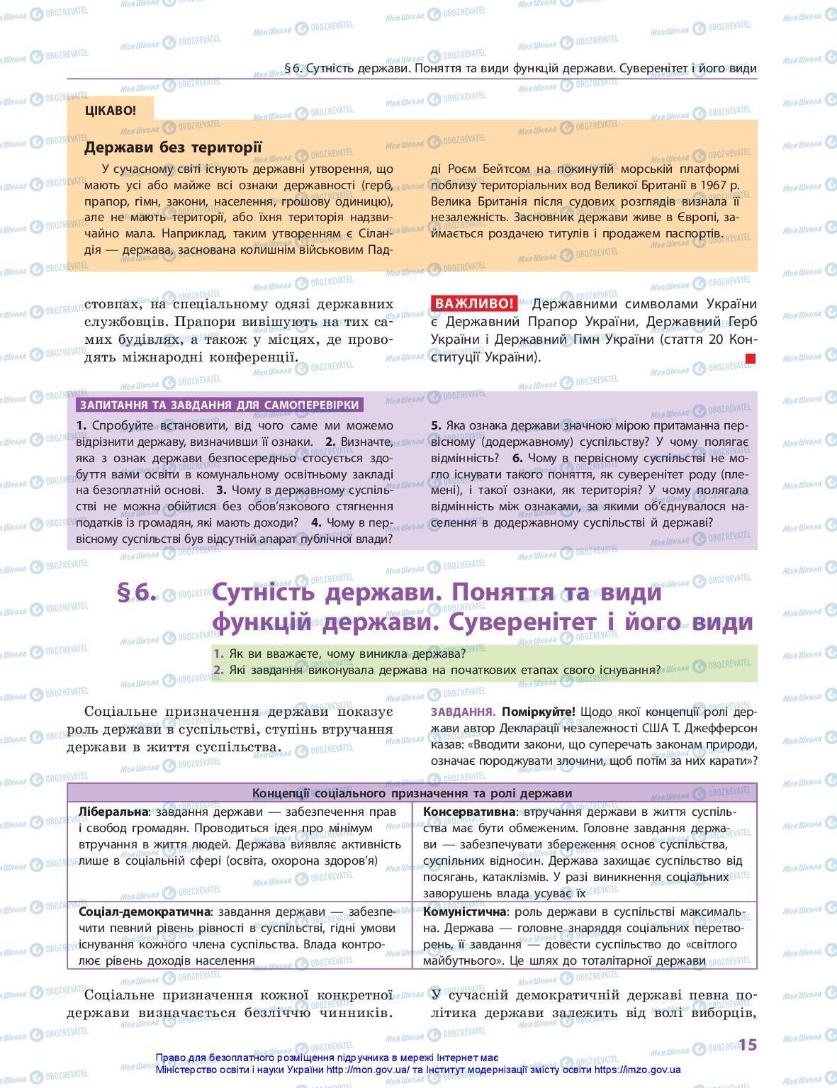 Підручники Правознавство 10 клас сторінка 15