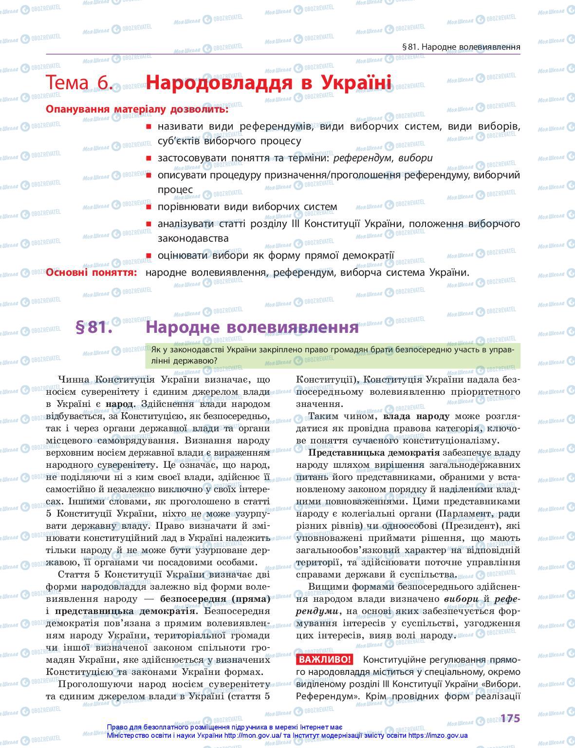 Підручники Правознавство 10 клас сторінка 175