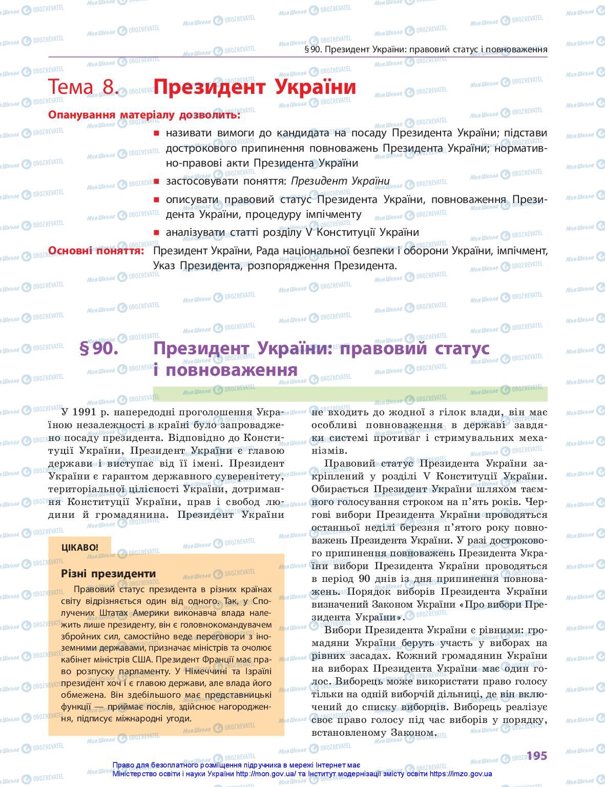 Підручники Правознавство 10 клас сторінка 195