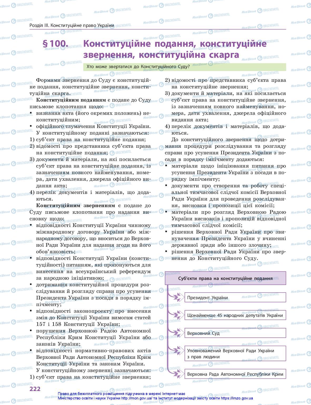 Підручники Правознавство 10 клас сторінка 222