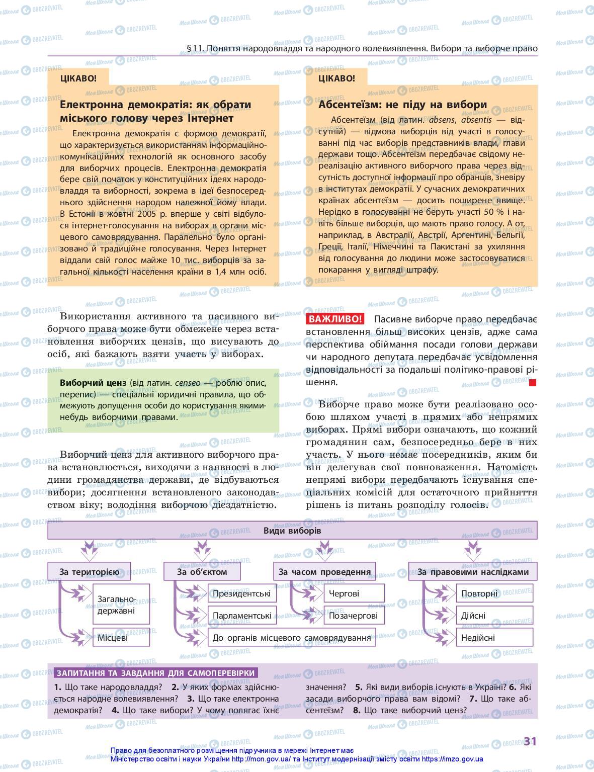 Підручники Правознавство 10 клас сторінка 31