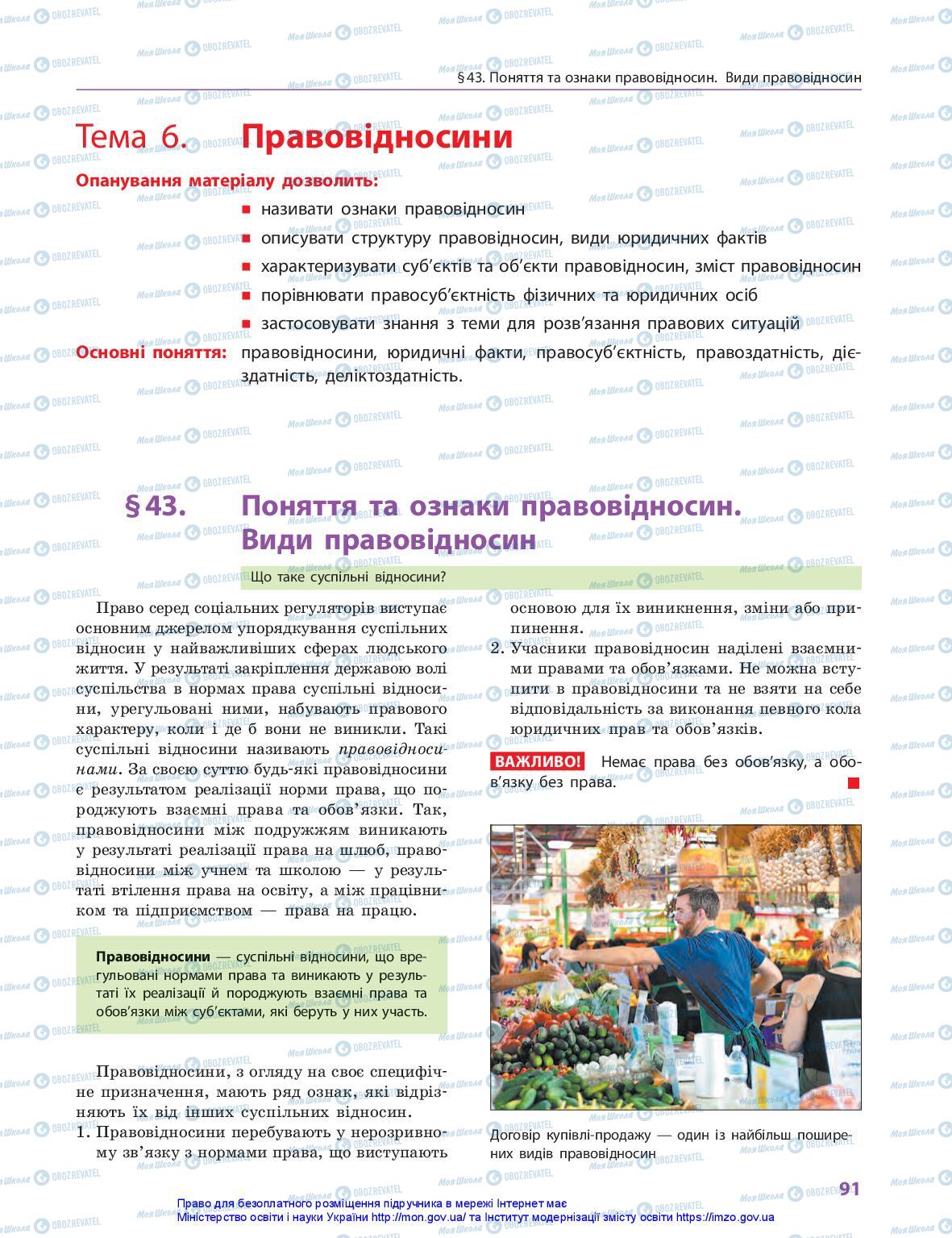 Підручники Правознавство 10 клас сторінка 91