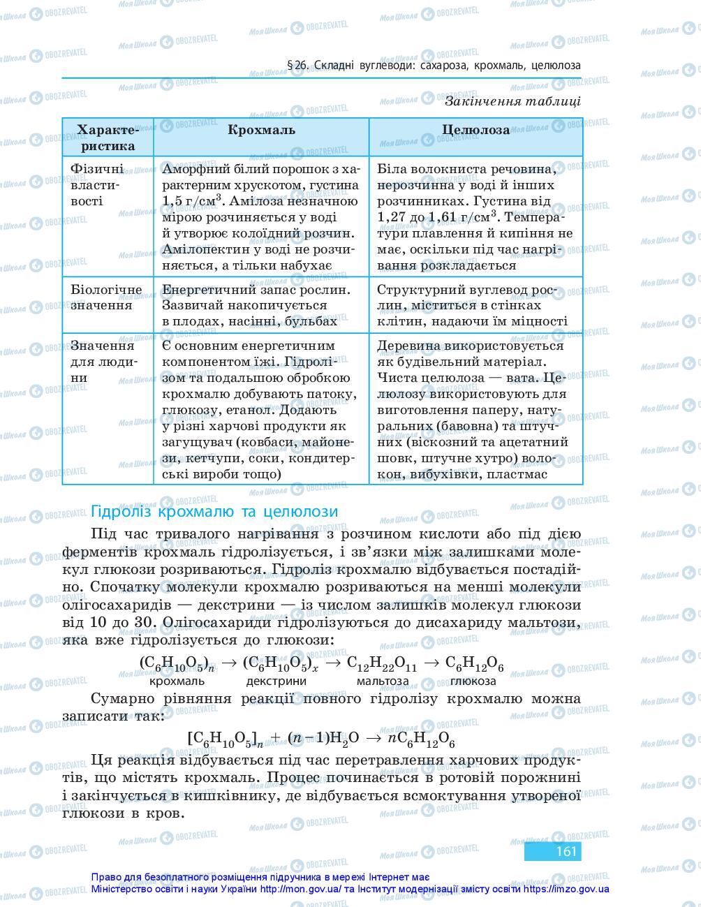 Підручники Хімія 10 клас сторінка 161
