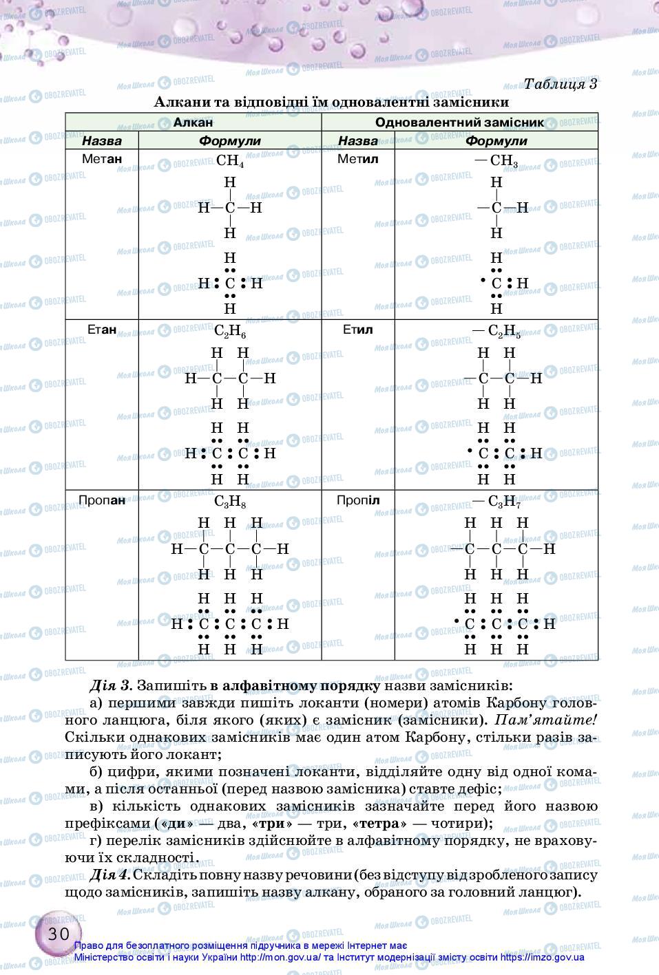 Підручники Хімія 10 клас сторінка 30