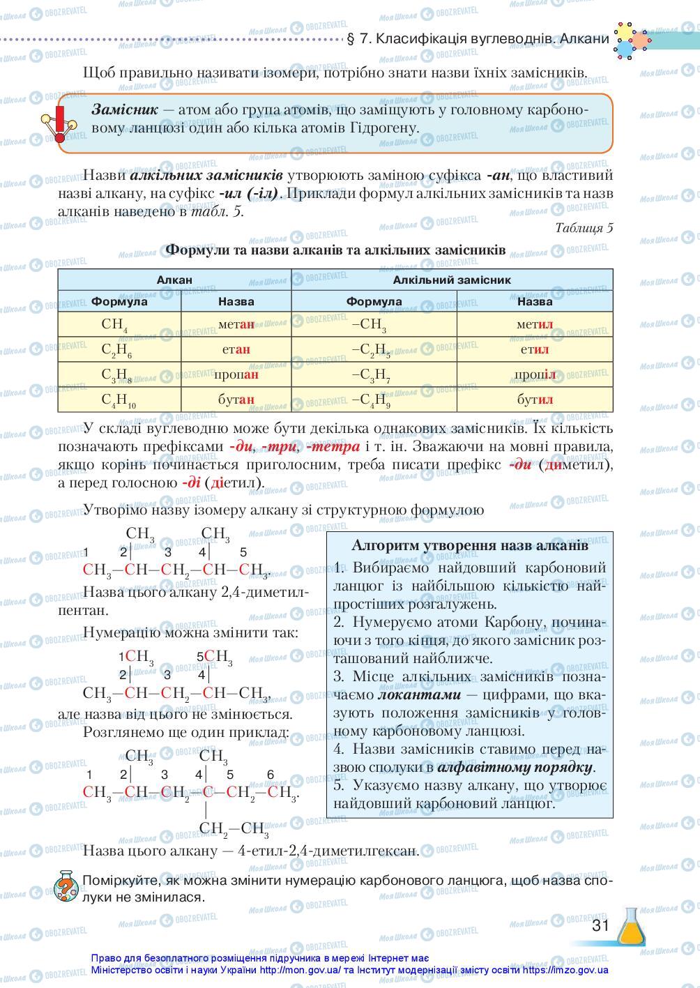 Підручники Хімія 10 клас сторінка 31