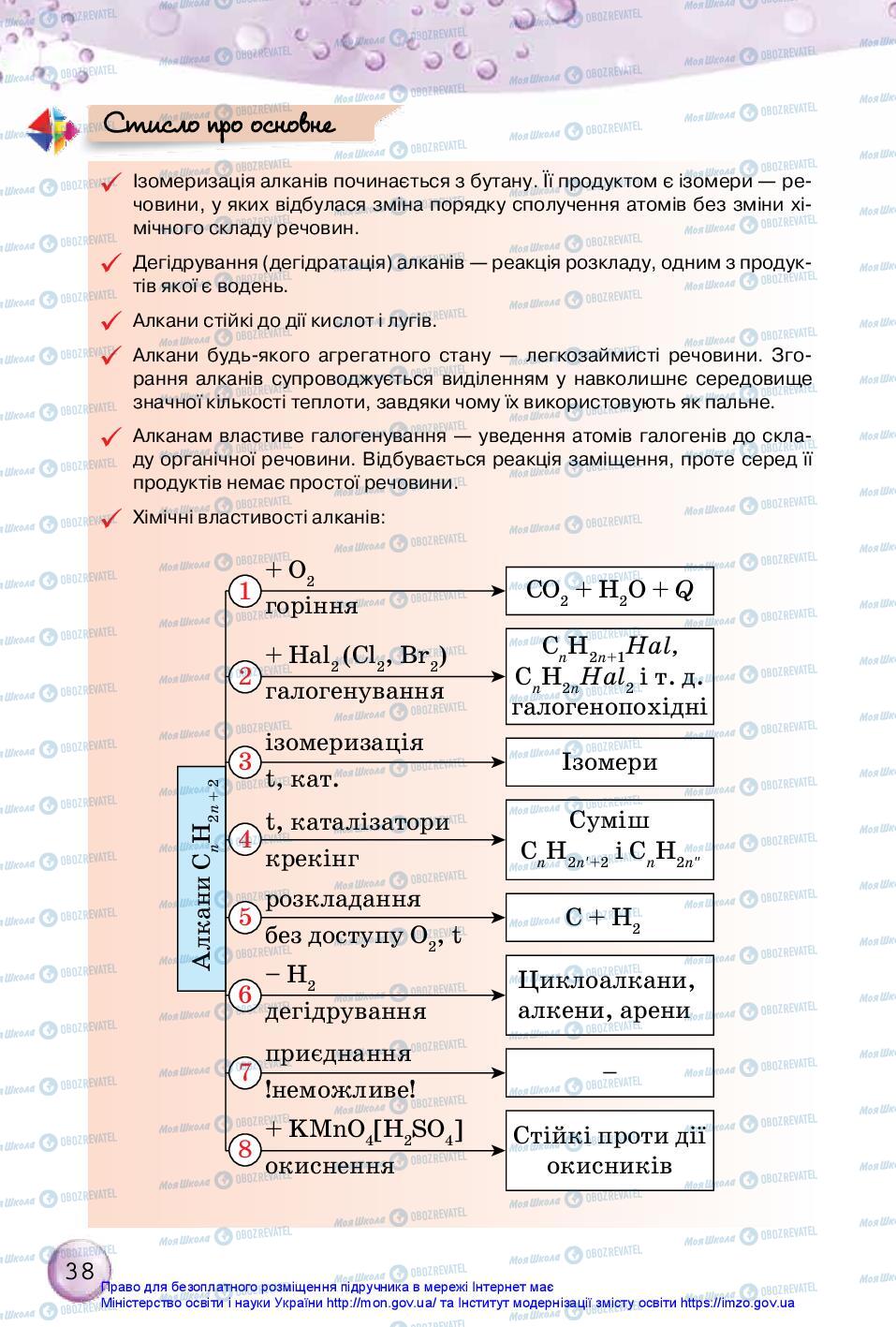 Підручники Хімія 10 клас сторінка 38