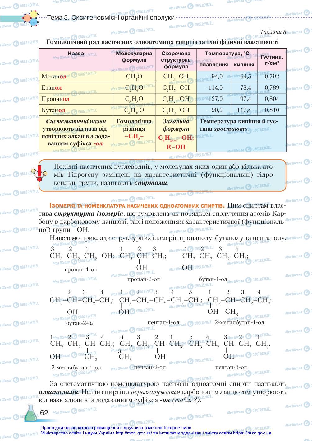 Учебники Химия 10 класс страница 62