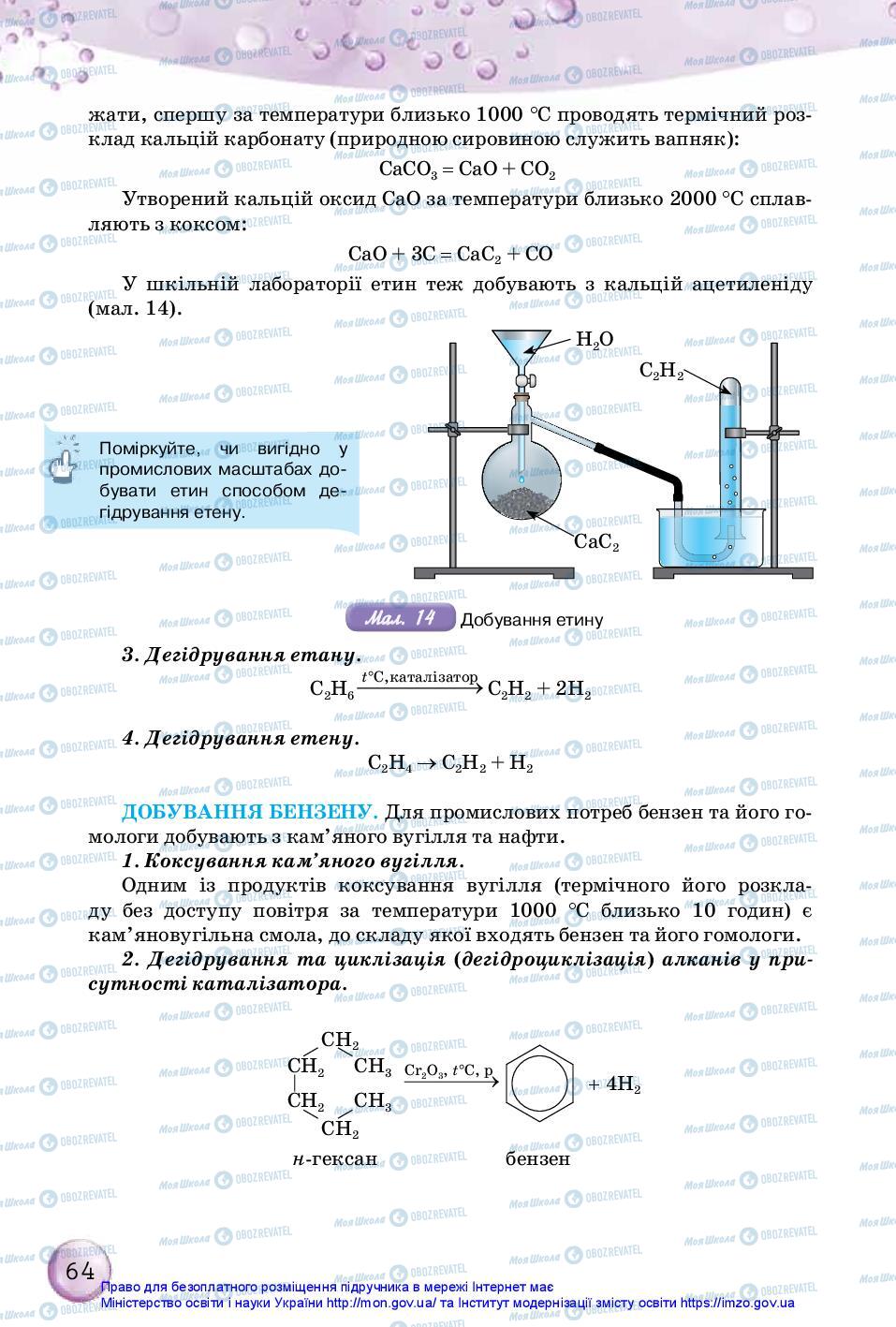 Підручники Хімія 10 клас сторінка 64