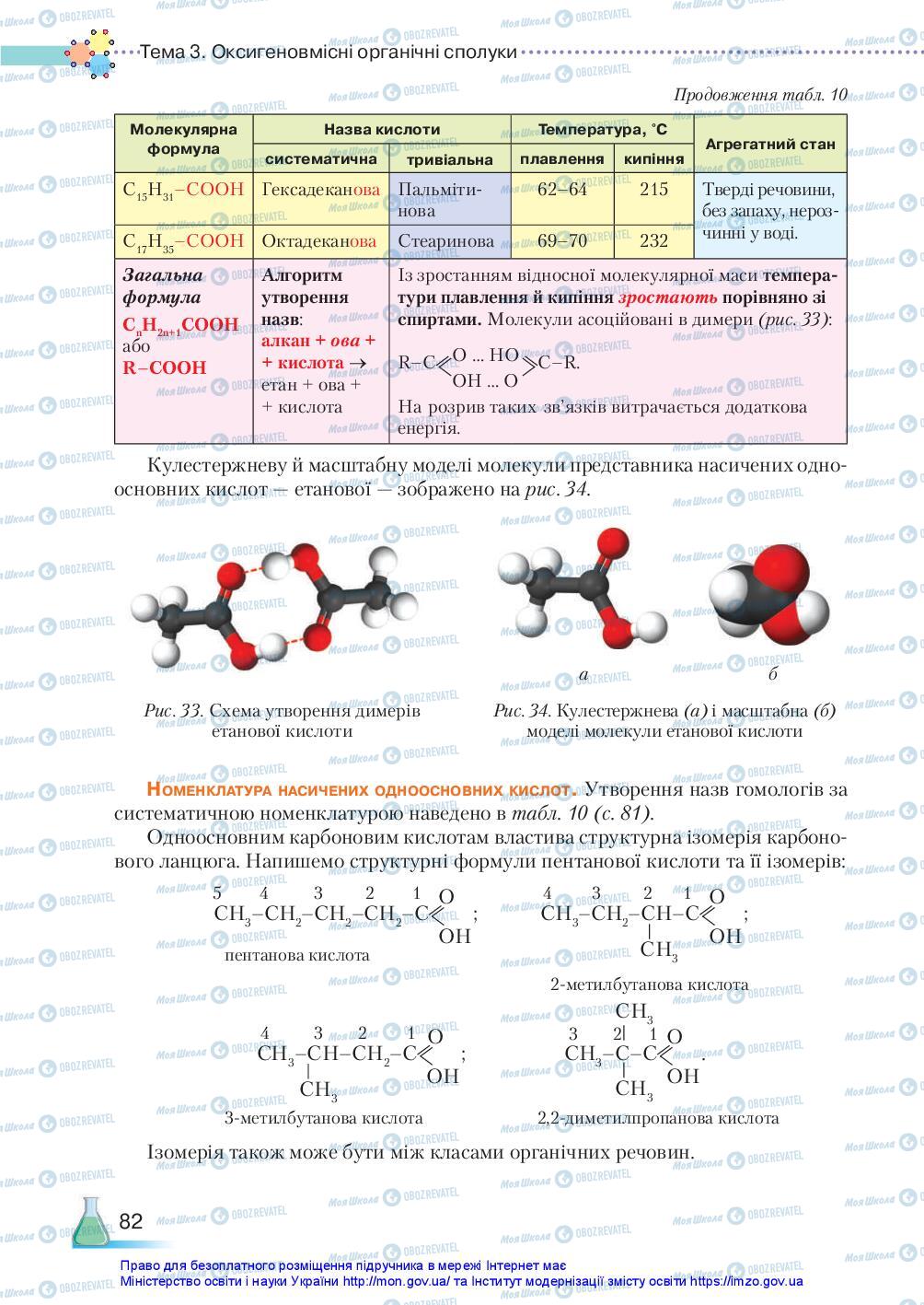 Підручники Хімія 10 клас сторінка 82