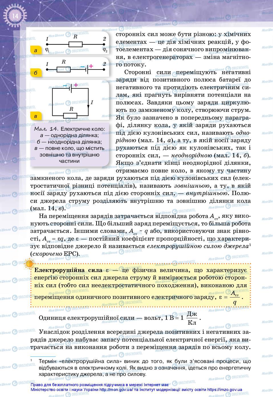 Підручники Фізика 11 клас сторінка 14