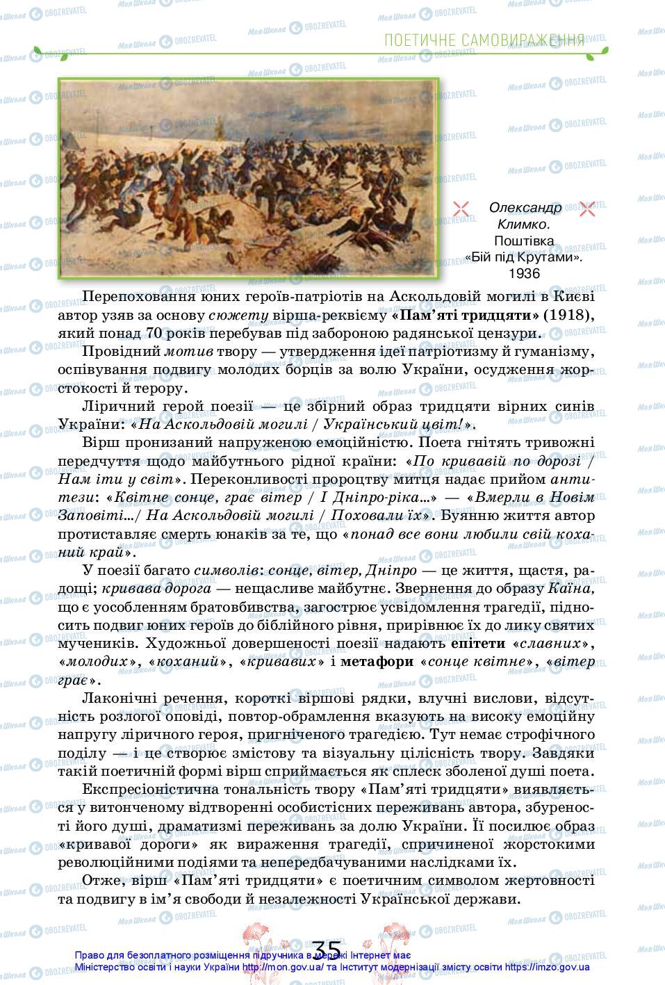 Підручники Українська література 11 клас сторінка 35