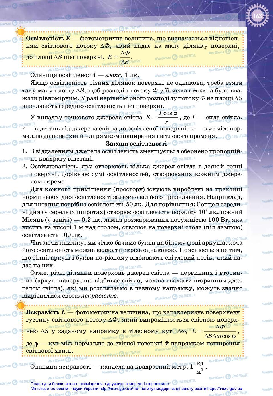 Підручники Фізика 11 клас сторінка 163