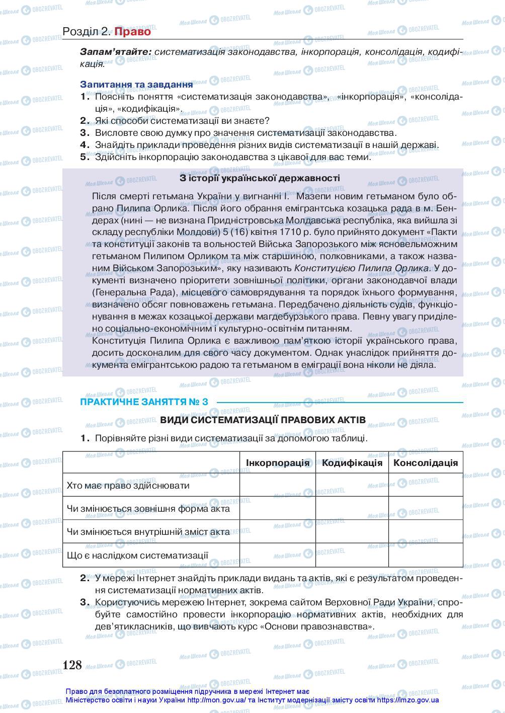 Учебники Правоведение 10 класс страница 128