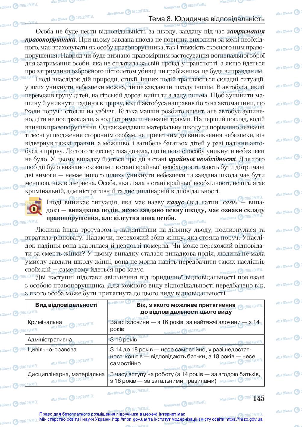 Підручники Правознавство 10 клас сторінка 145