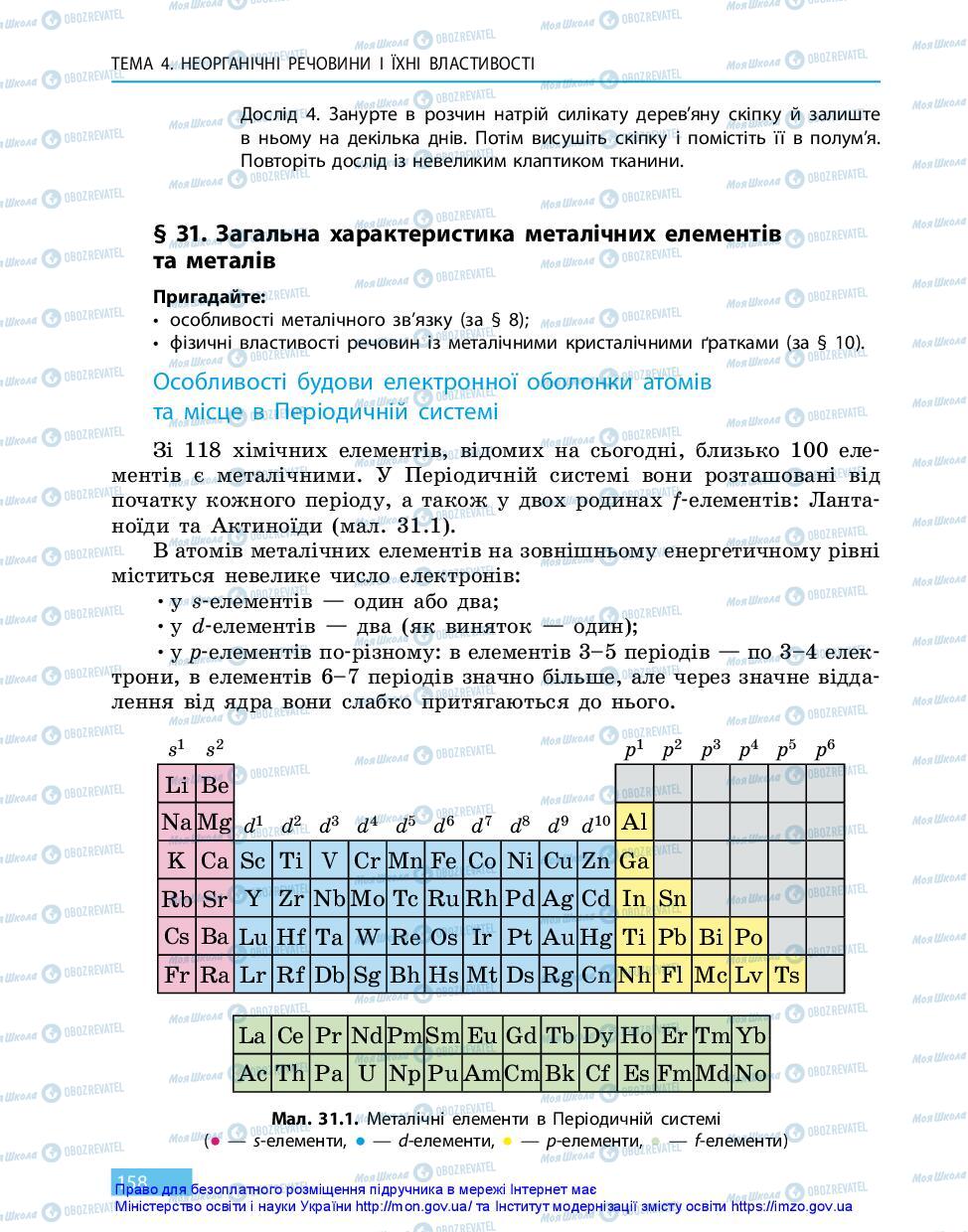 Підручники Хімія 11 клас сторінка 158