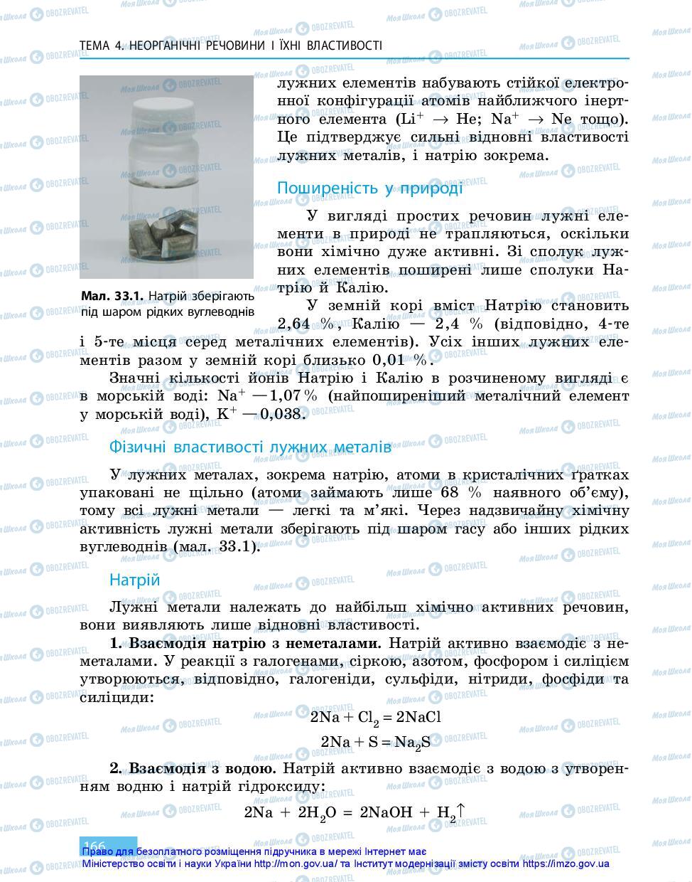 Підручники Хімія 11 клас сторінка 166